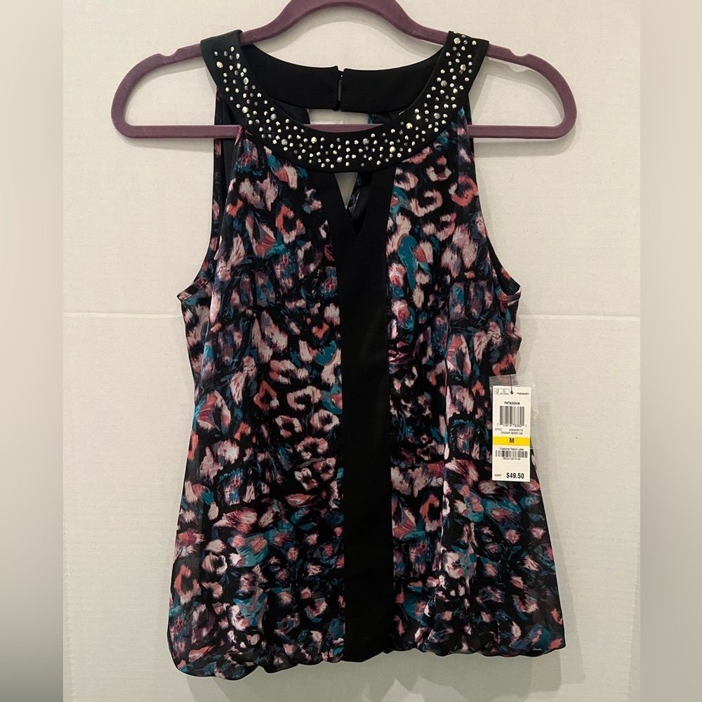 NEW WITH TAGS Thalia Sodi brand. Balloon hem. Colorful leopard print.